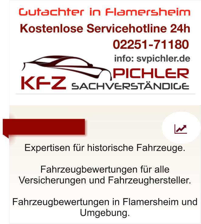 Expertisen fr historische Fahrzeuge.  Fahrzeugbewertungen fr alle Versicherungen und Fahrzeughersteller.  Fahrzeugbewertungen in Flamersheim und Umgebung.   