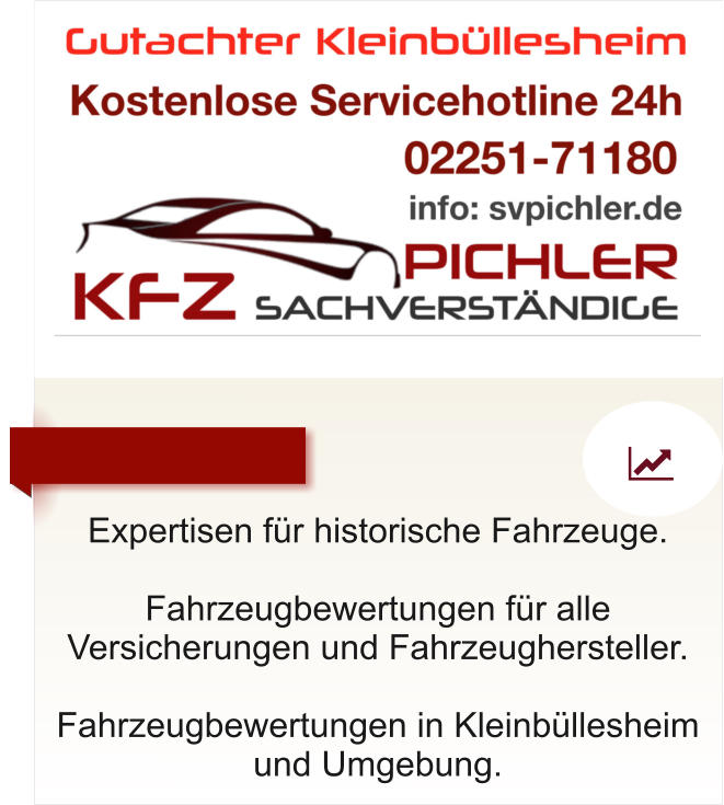 Expertisen fr historische Fahrzeuge.  Fahrzeugbewertungen fr alle Versicherungen und Fahrzeughersteller.  Fahrzeugbewertungen in Kleinbllesheim und Umgebung.   