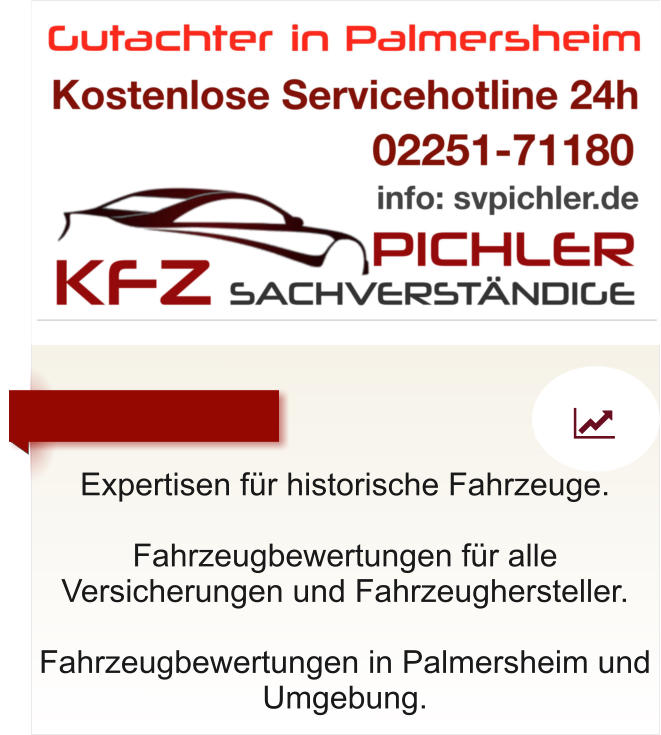 Expertisen fr historische Fahrzeuge.  Fahrzeugbewertungen fr alle Versicherungen und Fahrzeughersteller.  Fahrzeugbewertungen in Palmersheim und Umgebung.   